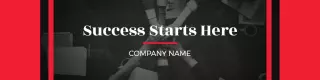 Professional Collaboration Overlaid on Red and Black LinkedIn Banner Template