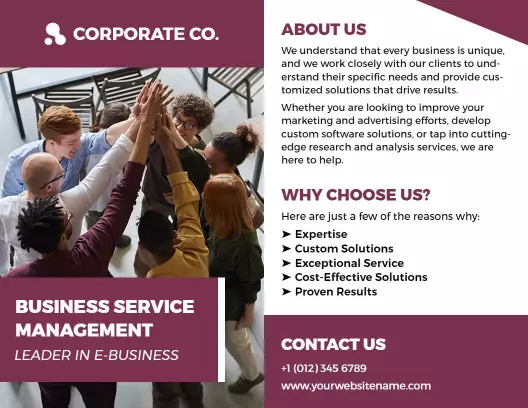 Professional Corporate Business Services Management Brochure Template