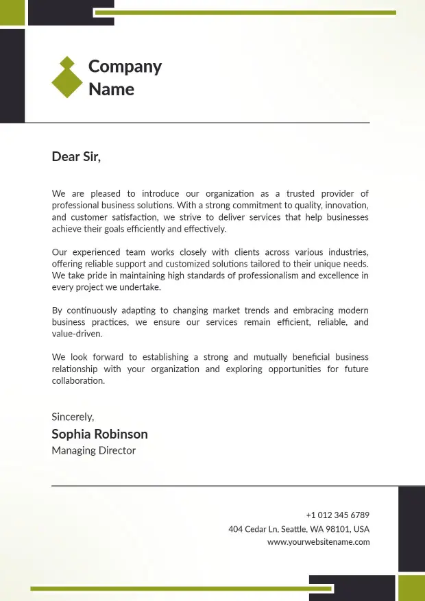 Professional Corporate Communication Letterhead Template