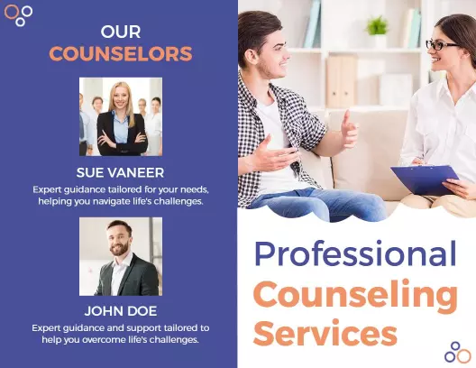 Professional Counseling Services Individual and Couples Support Brochure Template