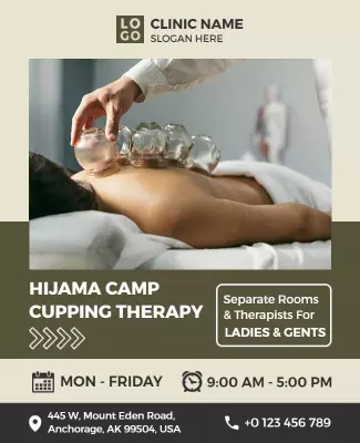 Professional Cupping Therapy Hijama Camp Poster Template