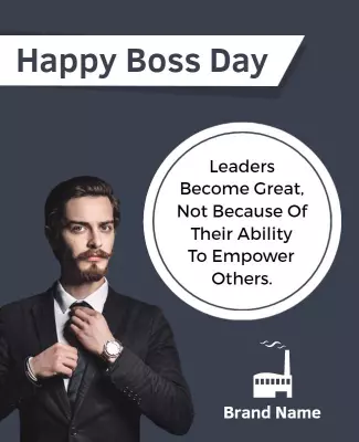 Professional Dark Theme Boss Day Appreciation Poster Template