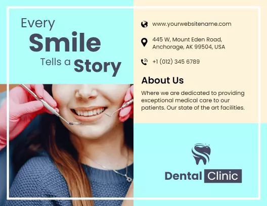 Professional Dental Care Smile Story HealthCare Brochure Template