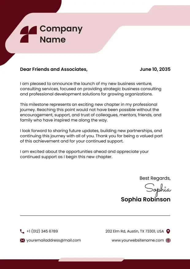 Professional Development Organization Personal Letterhead Template