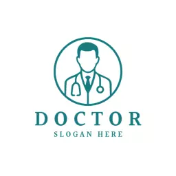 Professional Doctor Illustration with Medical Symbol Logo Template