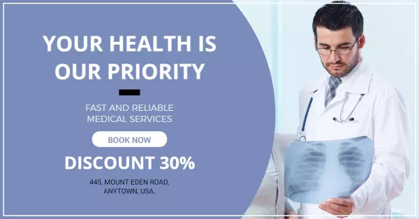Professional Doctor Offering Reliable Medical Services Banner Template