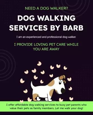 Professional Dog Walking Services Flyer Template