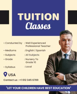 Professional Education Tuition Classes Services Poster Template