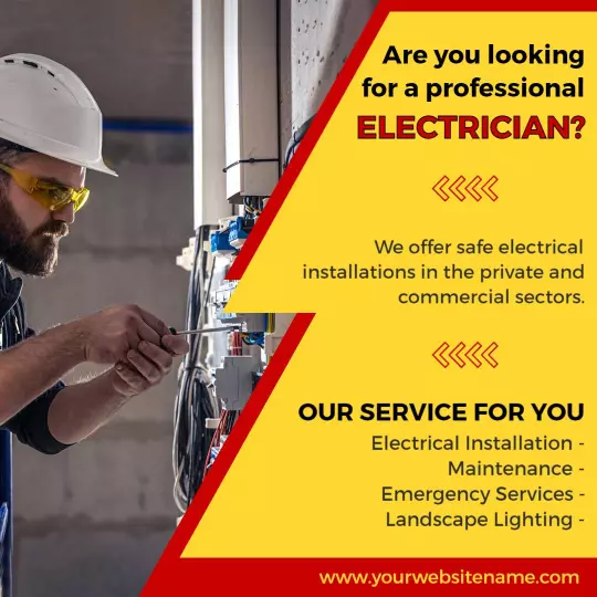 Professional Electrician Services for Safe Electrical Installations Ad Template