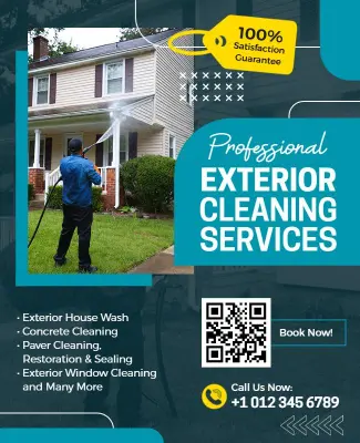 Professional Exterior Cleaning Services Promotion Flyer Template