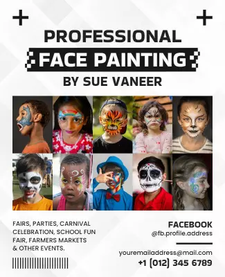 Professional Face Painting Services Flyer Template