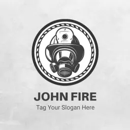 Professional Firefighter Emblem Design Featuring Safety Gear Logo Template