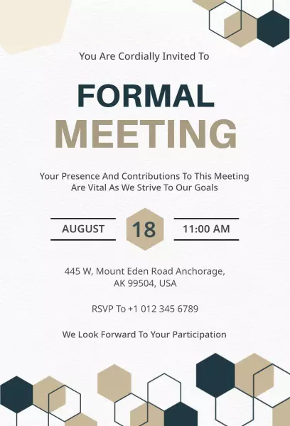 Professional Formal Business Meeting Invitation Template