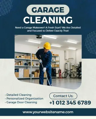 Professional Garage Cleaning Service Flyer Template
