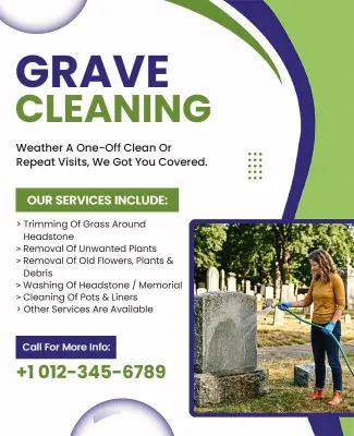 Professional Grave Cleaning Services Poster Template