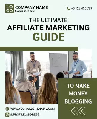 Professional Green Affiliate Marketing Guide Poster Template