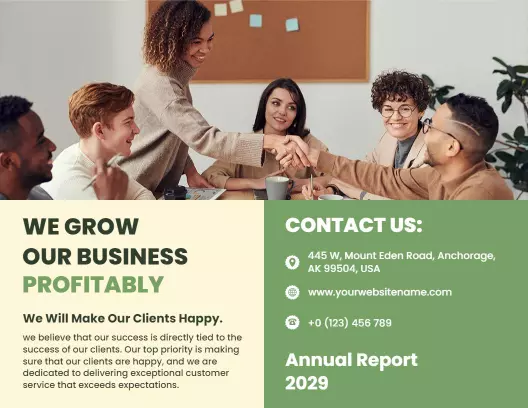 Professional Green Business Annual Report Collaboration Brochure Template