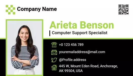 Professional Green Company Logo Modern Visiting Card Template