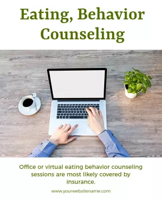 Professional Green Eating Behavior Counseling Services Poster Template