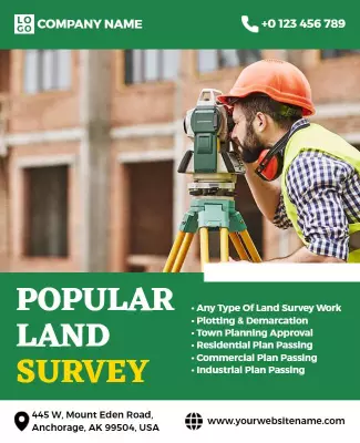 Professional Green Land Survey Services Poster Template
