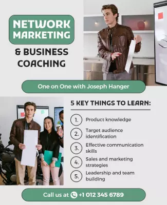 Professional Green Network Marketing Coaching Poster Template