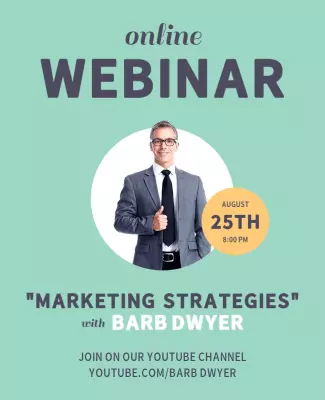 Professional Green Online Marketing Webinar Poster Template