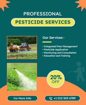 Professional Green Pesticide Services Discount Poster Template