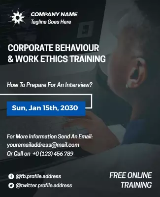 Professional Grey Corporate Behavior Training Poster Template