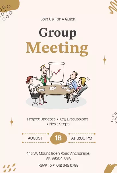 Professional Group Meeting Project Updates Discussion Invitation Template