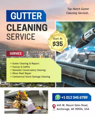 Professional Gutter Cleaning Service Flyer Template