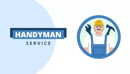 Professional Handyman Service Blue Themed Business Card Template