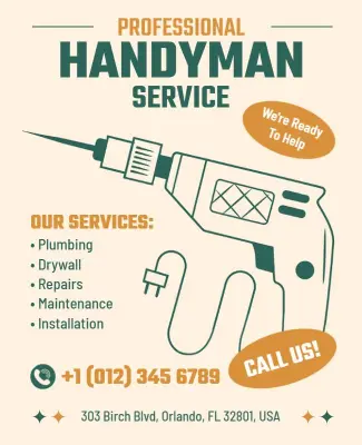 Professional Handyman Service Offering Flyer Template
