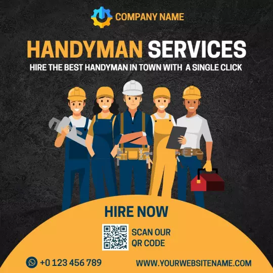 Professional Handyman Services Team Ready to Help Ad Template