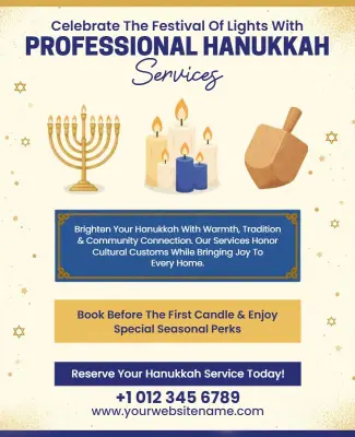 Professional Hanukkah Celebration Services Flyer Template