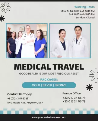 Professional Healthcare Medical Travel Services Poster Template