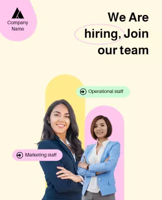Professional Hiring Announcement with Colorful Background Poster Template