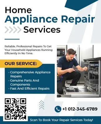 Professional Home Appliance Maintenance Services Flyer Template
