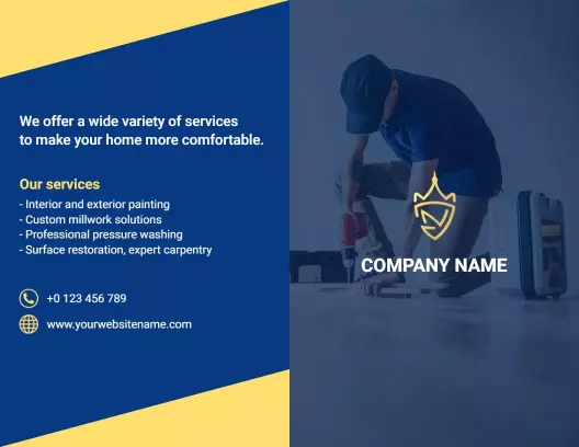 Professional Home Improvement Services Bi Fold Brochure Template