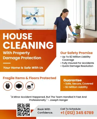 Professional House Cleaning Service with Liability Coverage Flyer Template