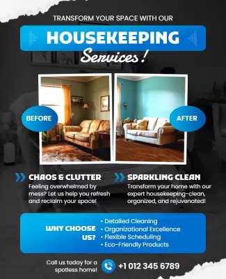 Promotional Professional Housekeeping Services Flyer Template