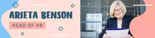 Professional HR Leader with Calm Blue and Pink Theme LinkedIn Banner Template