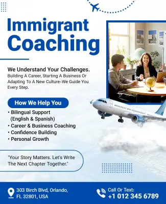 Professional Immigrant Coaching Services Flyer Template