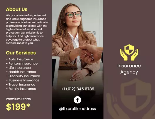 Professional Insurance Services Coverage Consultation Brochure Template