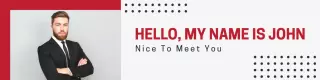 Professional Introduction with Bold Typography on Red LinkedIn Banner Template