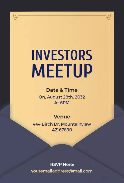 Professional Investors Networking Meetup Invitation Template