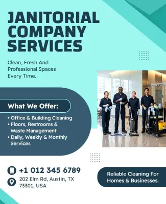 Professional Janitorial Services Promotion Poster Template