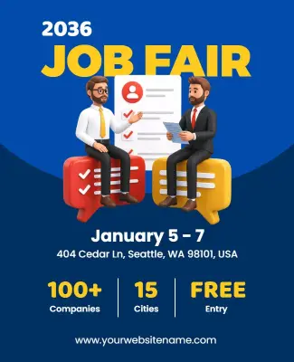 Professional Job Fair Announcement Poster Template