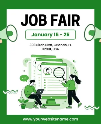 Professional Job Fair Event Poster Template