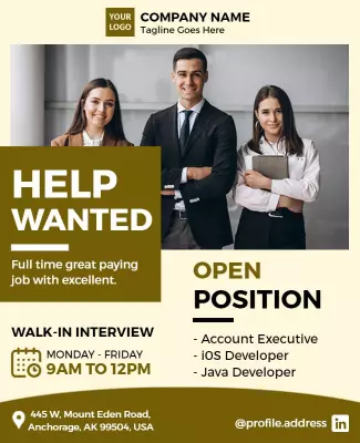 Professional Job Hiring Walk in Interview Flyer Template