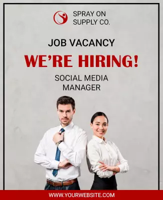 Professional Job Vacancy Social Media Manager Poster Template